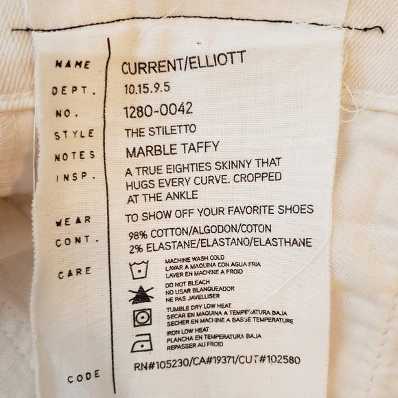 NEW Current Elliott Marble Taffy Cigarette Jeans Skinny Stiletto Ankle Summer - Picture 4 of 16